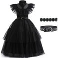 thumbnail image 1 of Kids Black Tulle Dress Girls School Dance Party Costume, 1 of 8