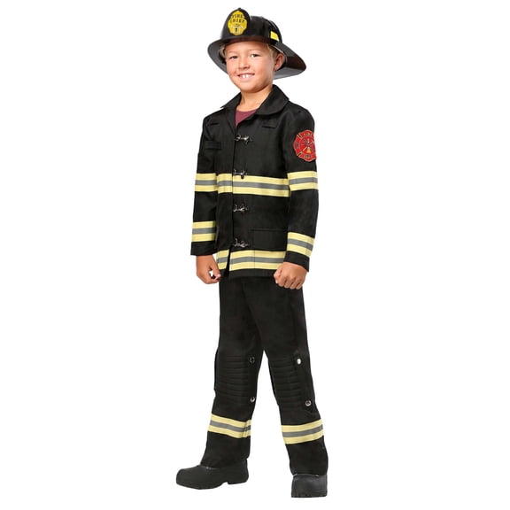 Kids Black Uniform Firefighter Costume