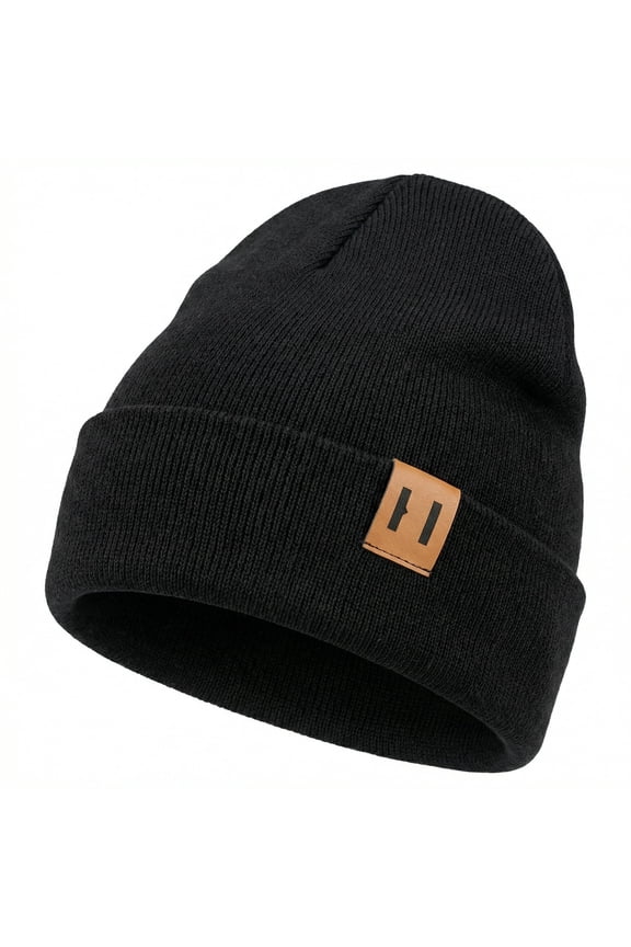 Kids Black Winter Tam Beanie – Soft, Warm Knit Hat