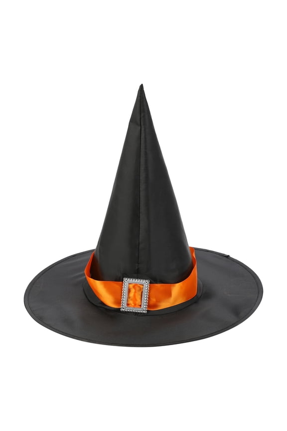 Kids Black Witch Hat Costume Pointed Design Oxford Fabric Lightweight Stage Performance Party Dress Up Hat Halloween Cosplay Festival Wear Boys Girls