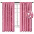 thumbnail image 1 of Kids Blackout Curtains for Bedroom, Rod Pocket Room Darkening Curtains Decoration Thermal Insulation Window Drapes for Nursery, Children Room, 2 Panels, Each 42 x 63 Inch, Pink, 1 of 4