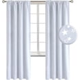 thumbnail image 1 of Kids Blackout Curtains for Bedroom, Rod Pocket Room Darkening Curtains Decoration Thermal Insulation Window Drapes for Nursery, Children Room, 2 Panels, Each 42 x 84 Inch (Greyish White), 1 of 8