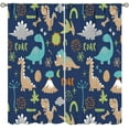 thumbnail image 1 of Kids Blackout Curtains,Each Panel W21 x 63" L,Cartoon Animal Cute Funny Dinosaur Rod Pocket Curtains for Boys Girls Bedroom Living Room Baby Room Nursery Window Drapes 2 Panel Set 42" x 63", 1 of 6