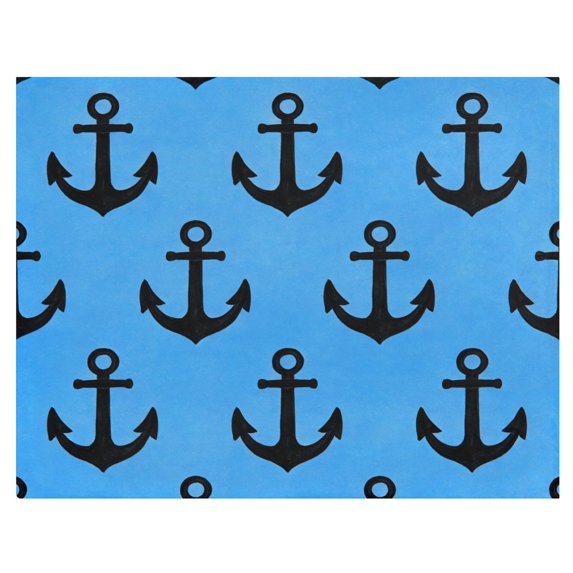 Kids Blanket 60 x 50 Inch Double-Sided Fleece Nap Mat for Travel,Blue Logo Of The Ship Printed Machine Washable