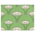 thumbnail image 1 of Kids Blanket 60 x 50 Inch Double-Sided Fleece Nap Mat for Travel,Green Parachute Printed Machine Washable, 1 of 8