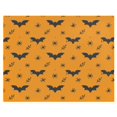 thumbnail image 1 of Kids Blanket 60 x 50 Inch Double-Sided Fleece Nap Mat for Travel,Orange Halloween Bats Printed Machine Washable, 1 of 8