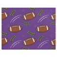 thumbnail image 1 of Kids Blanket 60 x 50 Inch Double-Sided Fleece Nap Mat for Travel,Purple Rugby Ball Printed Machine Washable, 1 of 8