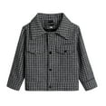 thumbnail image 1 of Kids Blazer Girls Long Sleeve Lapel Collar Open Front Casual Plaid Blazer with Pockets Girls Dress Coat for Girls 6-7 Years, 1 of 2