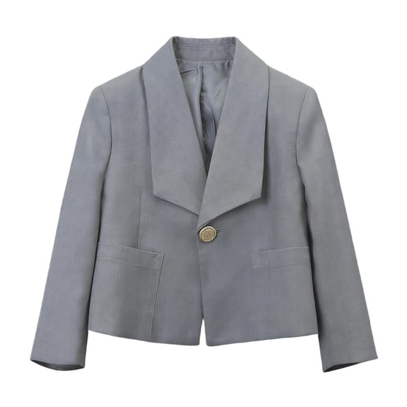 Kids Blazer for Boys Girls Formal Suit Jackets Button Up Long Sleeve School Uniform Coat 2-12 Years (2-3 Years, Gray)
