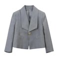 thumbnail image 1 of Kids Blazer for Boys Girls Formal Suit Jackets Button Up Long Sleeve School Uniform Coat 2-12 Years (7-8 Years, Gray), 1 of 6