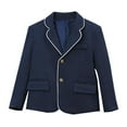 thumbnail image 1 of Kids Blazer for Boys Girls Formal Suit Jackets Button Up Long Sleeve School Uniform Coat 2-12 Years (9-10 Years, Blue), 1 of 6