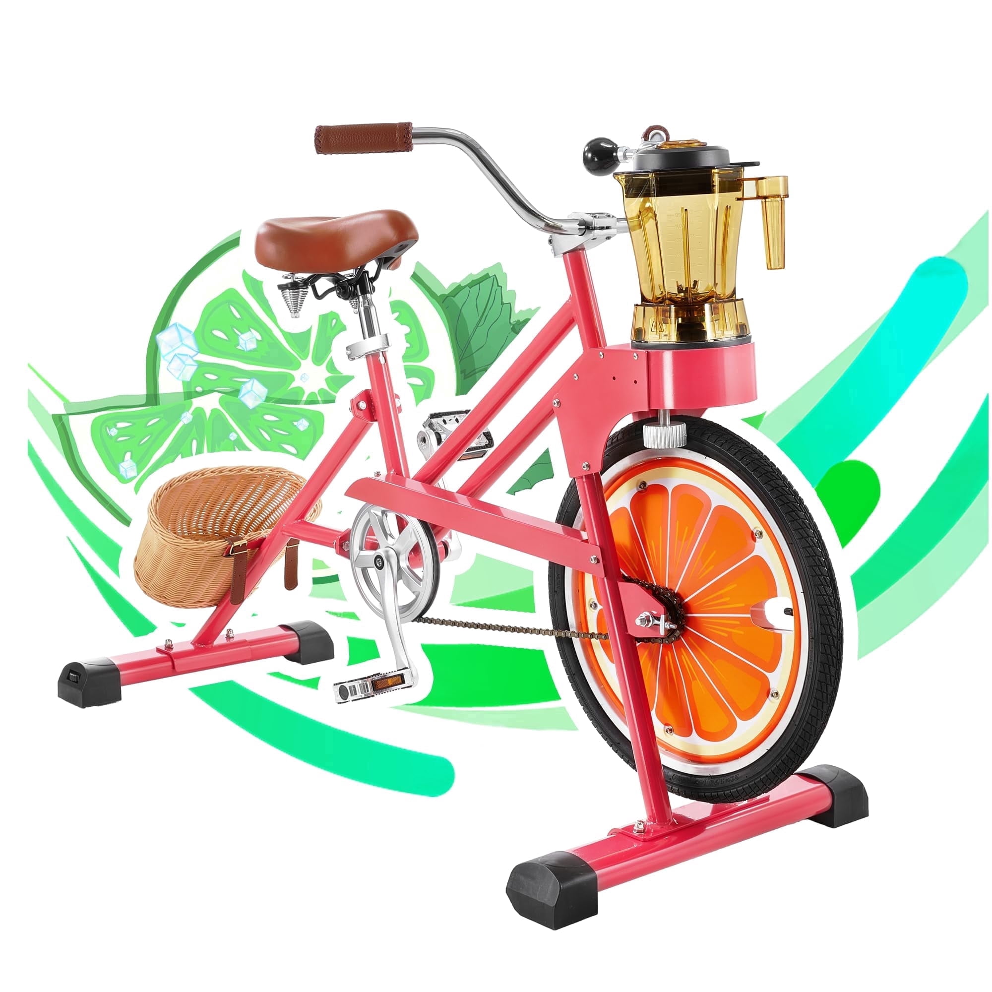 Kids Blender Bike Stationary Bicycle with Fruit Juicer & Smoothie Maker for Children 6-15, Indoor Outdoor School Party Activities, Pink