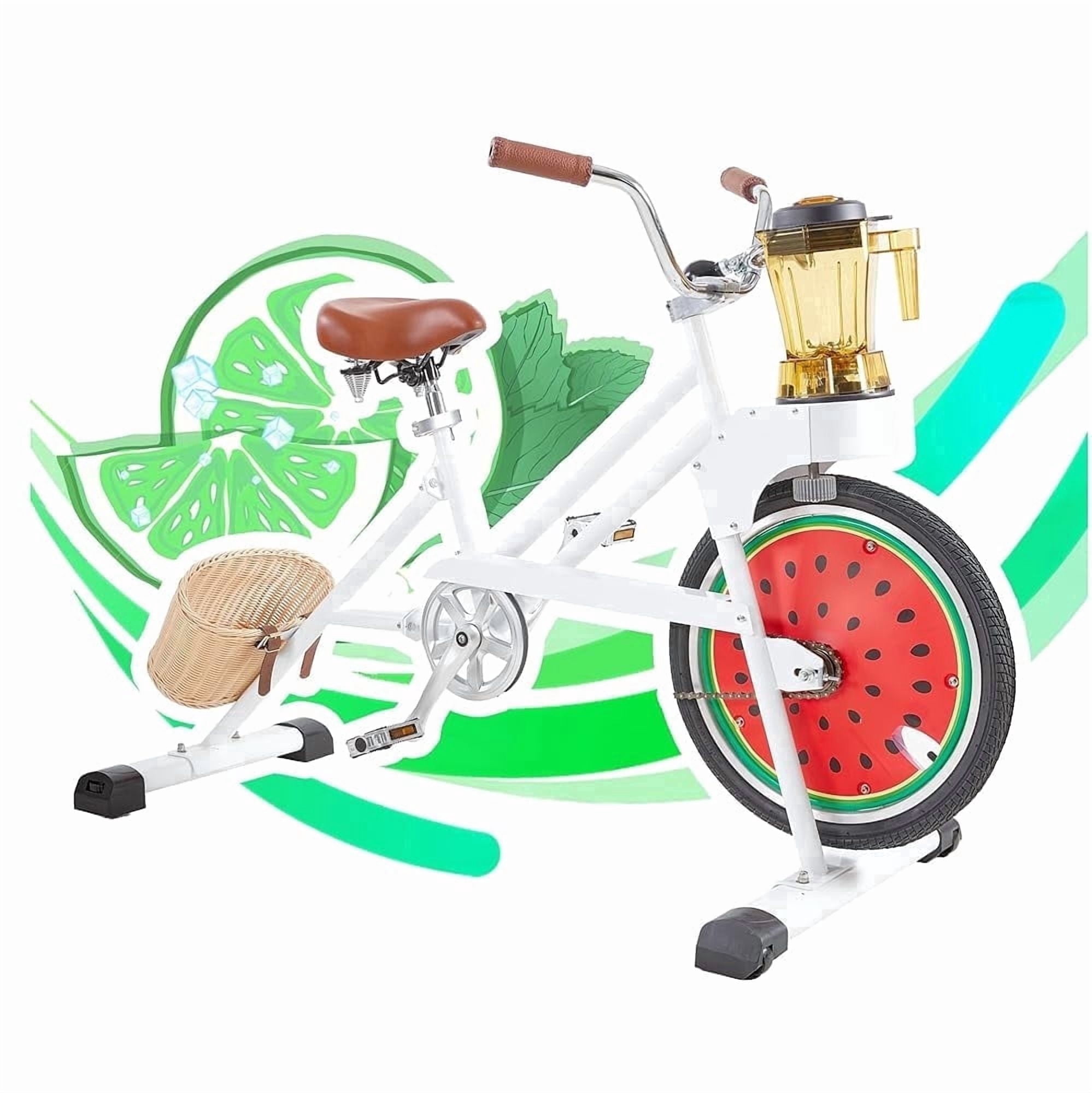 Kids Blender Bike Stationary Bicycle with Fruit Juicer & Smoothie Maker for Children 6-15, Indoor Outdoor School Party Activities, White