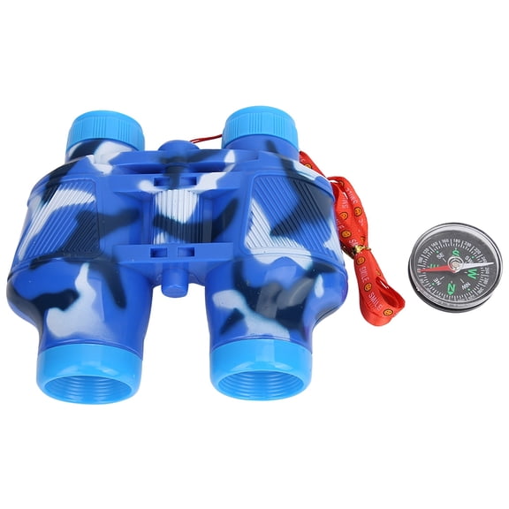 Kids' Blue Binoculars with Lanyard and Compass, Perfect Child Telescope Toy for Exploring Nature Outdoor Adventure Set