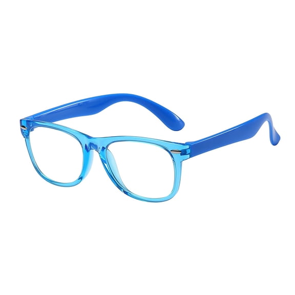Kids Blue Light Blocking Glasses, Square Lightweight Plastic Frame Computer Eyewear with Clear Lens, Children Screen Glasses for Study Reading blue
