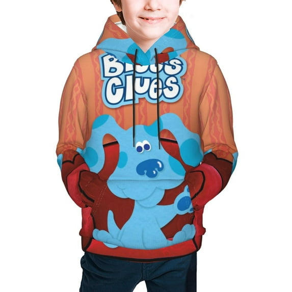 Kids Blue'S Clues Hooded Sweatshirt 3D Pullover Hoodie for Girls Boys with Pocket