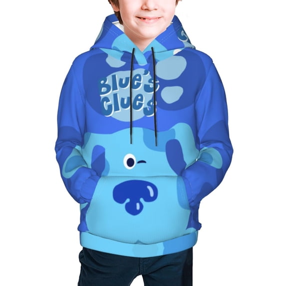 Kids Blue'S Clues Hooded Sweatshirt 3D Pullover Hoodie for Girls Boys with Pocket