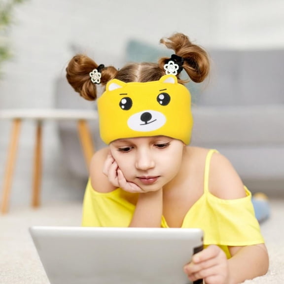 Kids Bluetooth Headband Headphones Washable Soft Wireless Sleep Mask-bear-