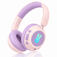 thumbnail image 1 of Geryst Kids Bluetooth Headphones, Bluetooth 6.0 Wireless & Wired Headset with LED Lights, 74/84/95dB Volume Limiter, Over-Ear Headphones for Boys Girls, School, Travel and Tablet, Blue, 1 of 9