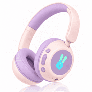 Geryst Kids Bluetooth Headphones, Bluetooth 6.0 Wireless & Wired Headset with LED Lights, 74/84/95dB Volume Limiter, Over-Ear Headphones for Boys Girls, School,