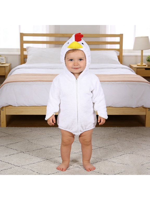 Kids Bodysuits â Chick Angel Wing Hooded Long Sleeve Romper â Photo Fall Parties Outfits (Age 1 to 3 Years)