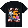 thumbnail image 1 of Kids Boo It's My 5th Birthday Halloween Skeleton 5 Years Old T-Shirt, 1 of 8