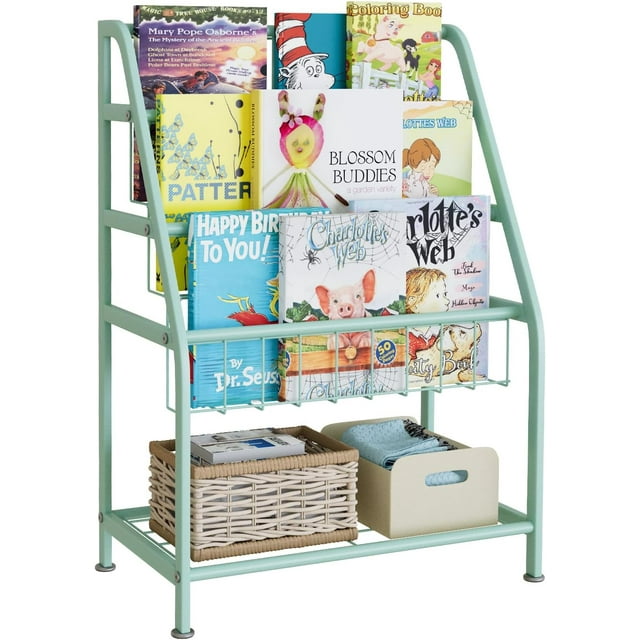 Kids Bookshelf Freestanding Small Bookcase Organizer for Children Room ...