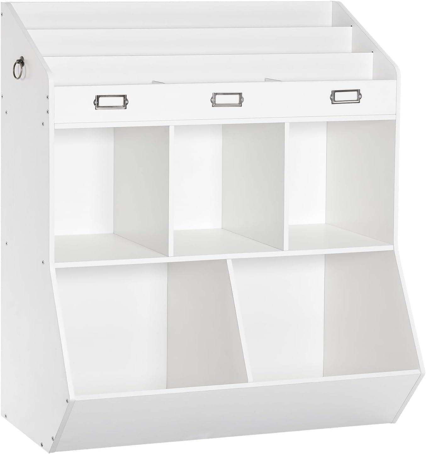Homfa Kids Toy Cubby Bookcase with 9 Bins White Storage Organizer Bookshelf with 2 Door for Children Room Playroom Organization