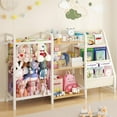 thumbnail image 1 of B1  Bookshelf and  Storage, 3-Tier Book Shelf for  Rooms, Sling  Bookcase with Stuffed  Storage, Montessori  Bookshelf for , , Playroom Burlywood, 1 of 8