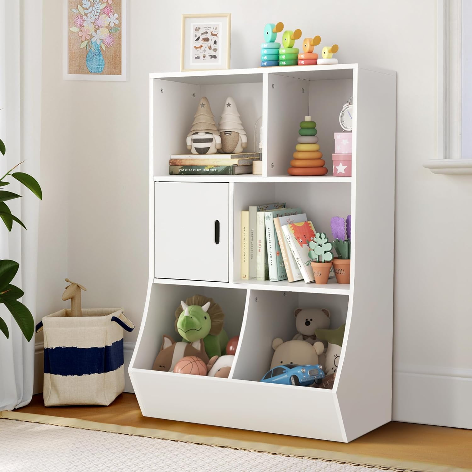 Kids Bookshelf and Toy Storage, 3 Tier Kids Toy Storage Organizer
