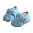 thumbnail image 1 of Kids Boots Winter Girls Soft Sole Indoor Slippers Warm Lined Booties Easy on Design Cozy Home Floor Footwear Toddler Girl Boots Blue 12.5, 1 of 4