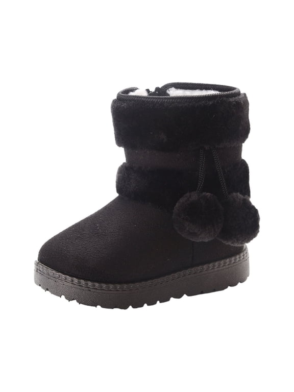 Kids Boots Winter Snow Boots Fleece Lined High Ankle Boots Non Slip Outsole Cozy Lightweight for Outdoor Warm Wear for Boys Girls