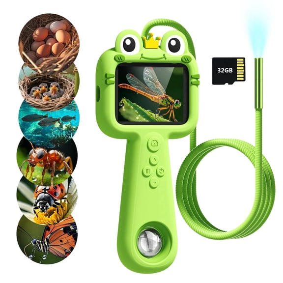 Kids Borescope Snake Camera with Light & 32GB SD Card,Science Educational STEM Toys for Outdoor Nature Exploration,Birthday Gift for 4 5 6 7 8 + Years Old Boy Girls