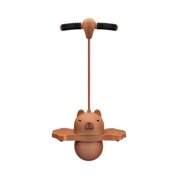 Kids Bouncing Hopping With Handle Outdoor Play Jumping Training Toy for Children Development Exercise, 25.59 inch, Khaki