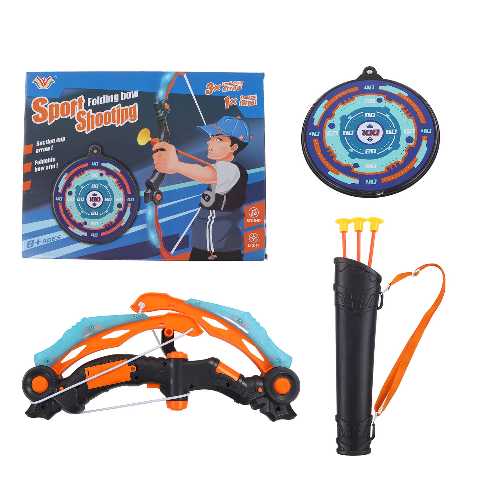 Kids Bow Arrow Toy Basic Archery Set Outdoor Hunting Game with 3