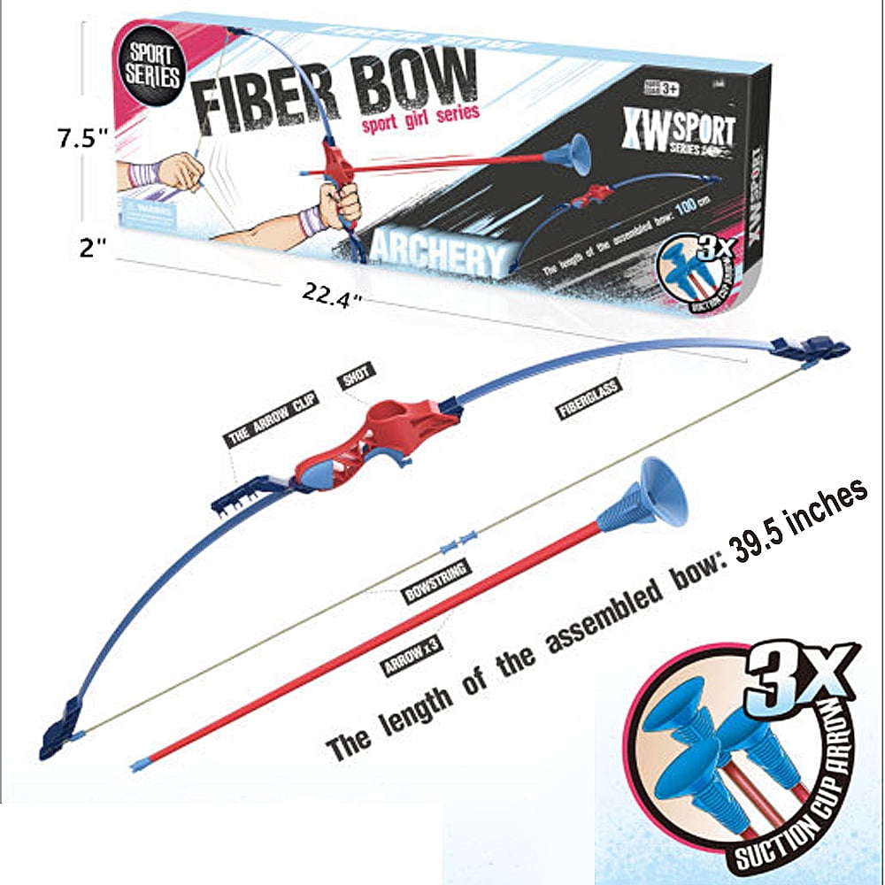 Kids Bow and Arrow Archery with 3 Suction Cup Arrows Target Practice Outdoor Hunting Game