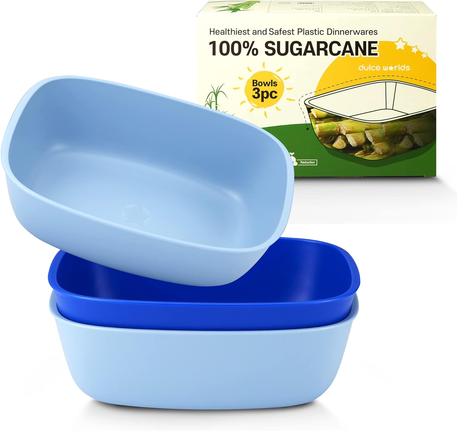 Kids Bowls 3Pack (27oz) BPAFree, Dishwasher Safe Interactive