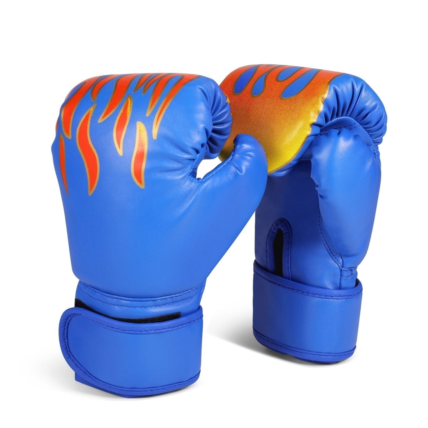 Kids Boxing Gloves For 3 to 8 Years, 4 oz Fire Blue Boxing Gloves for Children Sparring Youth Boxing Gloves Junior Training Mitts Punching Bag Gloves for KickBoxing, MMA, Muay Thai, Training