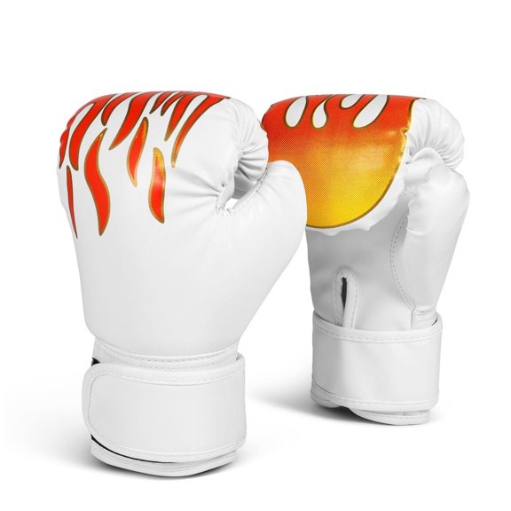 Kids Boxing Gloves For 3 to 8 Years, 4 oz Fire White Boxing Gloves for Children Sparring Youth Boxing Gloves Junior Training Mitts Punching Bag Gloves for KickBoxing, MMA, Muay Thai, Training