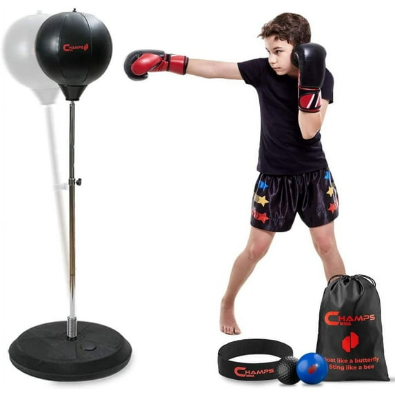 Kids Boxing Punching Reflex Bag With Stand For Ages 6-16