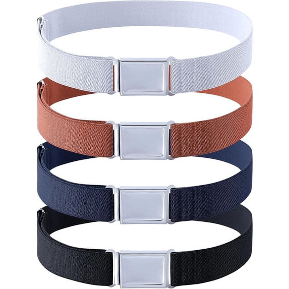 Kids Boy Belt Magnetic Belts Adjustable Elastic Belt Magnetic Buckle for Boys Girls(4 PCS)