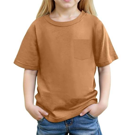 Kids Boy Clothes Comfortable Short Sleeve Boys Shirts Solid Tees Boys Summer T-Shirts Boys Clothes 8-9 Years