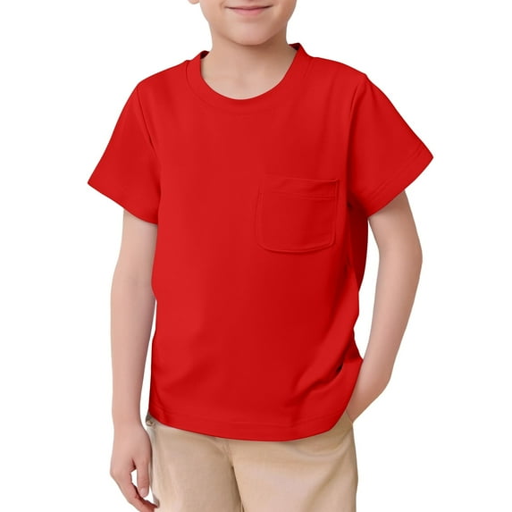 Kids Boy Clothes Comfortable Toddler Short Sleeve Shirt Red Tees Toddler Summer Tshirts 8-9 Years Boy Pajamas