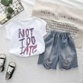 thumbnail image 1 of Kids Boy Clothes Letter Shirt Short Sets Pullover Summer Clothing Baby Boy'S Clothing 3-4 Years Cute&nbsp;Boy&nbsp;Clothing, 1 of 2