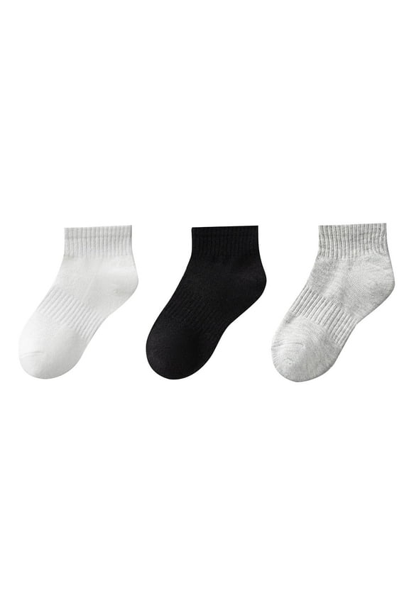 Kids Boy Cotton Socks Striated Crew Children's Casual Athletic Socks Unisex School Kids Boys Girls Soft Cotton Mid Tube Socks Baby Socks Children's Socks