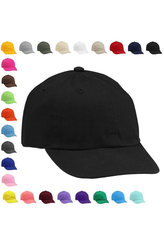 Boy & Girl Baseball Cap Kids Hat Soft Cotton Adjustable Size for 2-5 Years Black