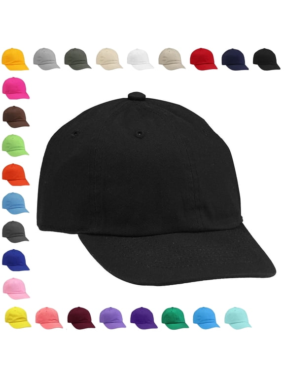 Boy & Girl Baseball Cap Kids Hat Soft Cotton Adjustable Size for 2-5 Years Black