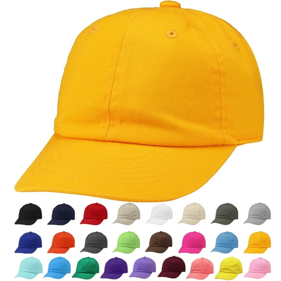 Kids Boy Girl Baseball Cap Hat Soft Cotton Lightweight Adjustable Size for 2-5 Years Gold