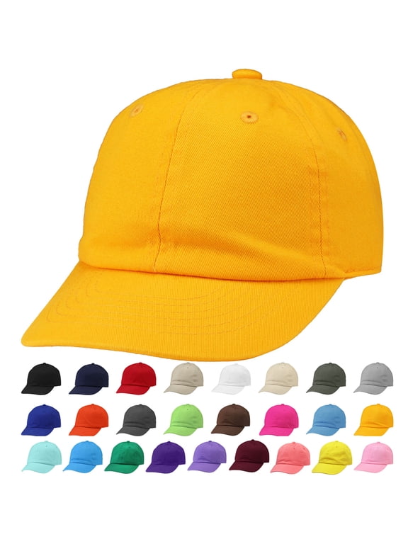 Kids Boy Girl Baseball Cap Hat Soft Cotton Lightweight Adjustable Size for 6-9 Years Gold