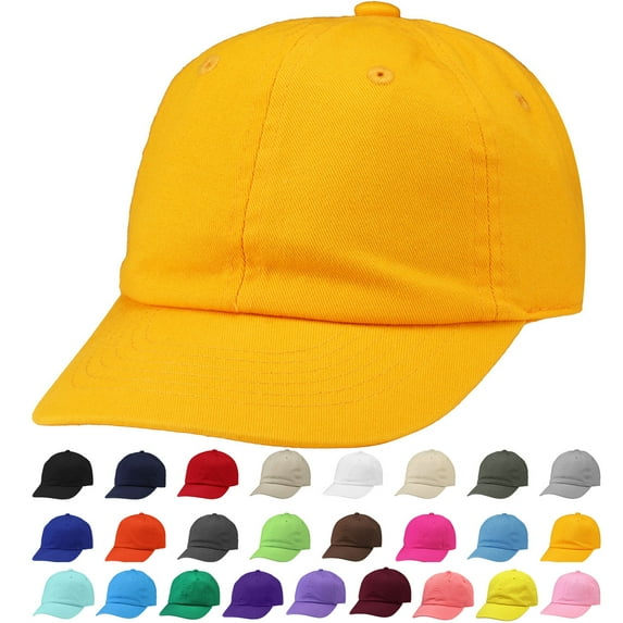 Kids Boy Girl Baseball Cap Hat Soft Cotton Lightweight Adjustable Size for 6-9 Years Gold